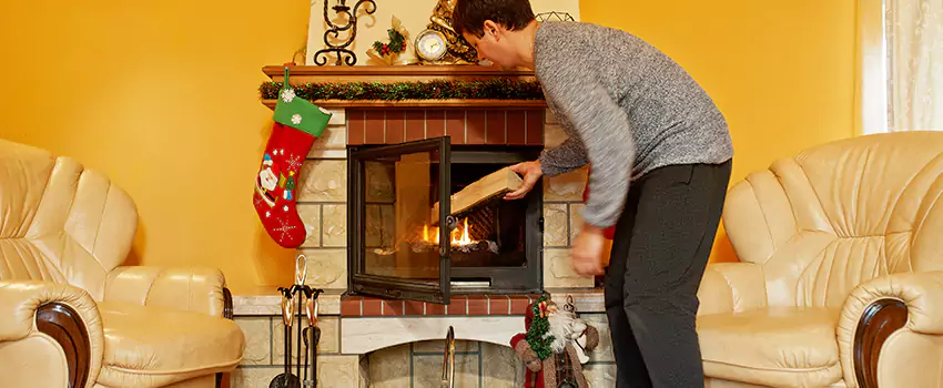 Rusted Metal Fireplace Restoration in San Dimas, California
